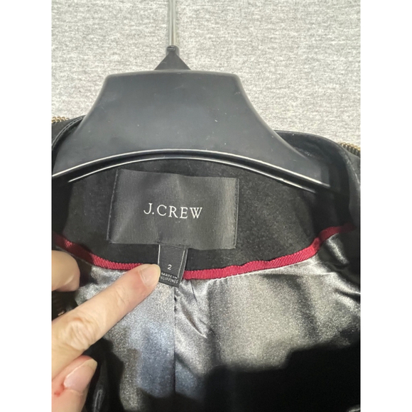 Women's J.Crew Black Wool Coat Size 2 - Picture 2 of 6